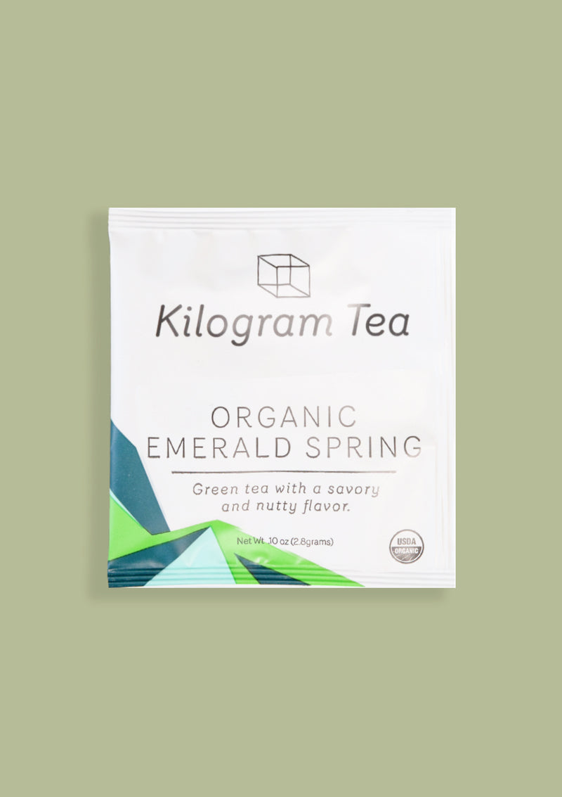 photo of organic emerald spring pyramid kilogram tea packet