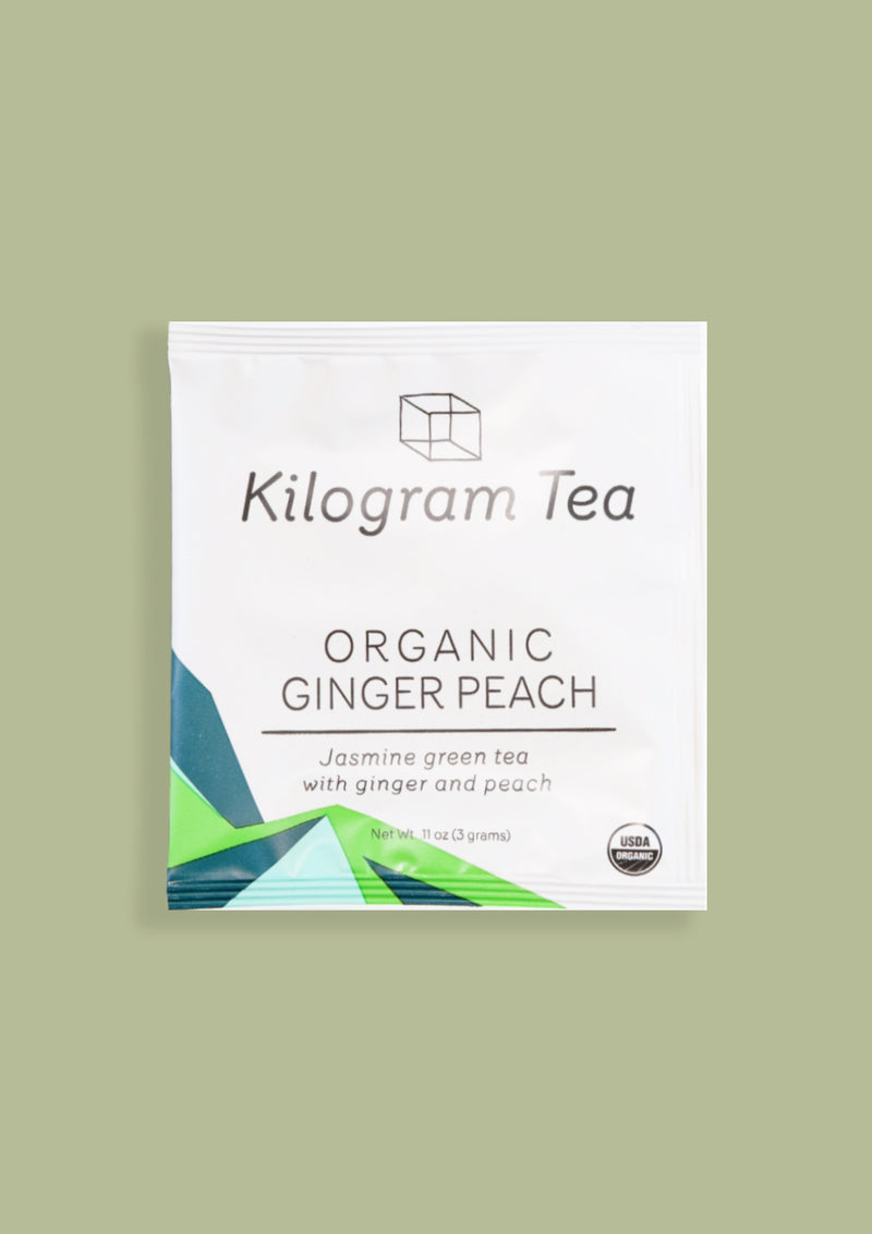 photo of organic ginger peach pyramid kilogram tea packet