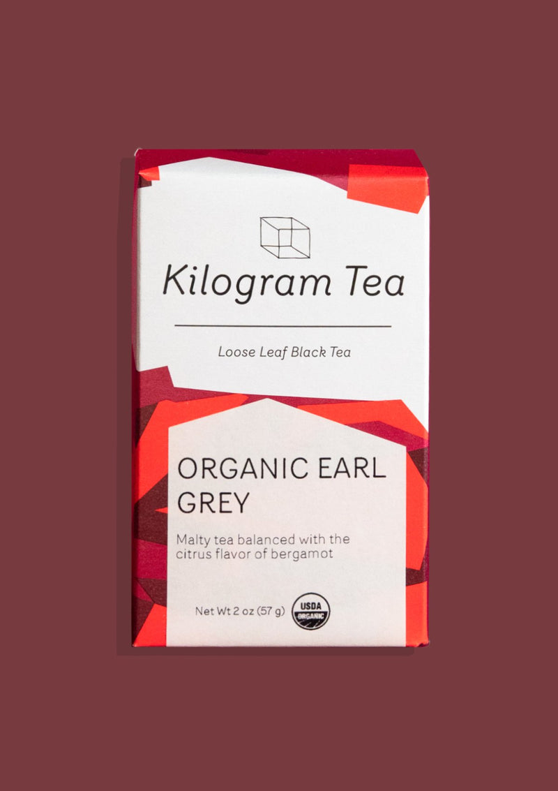 photo of box of organic earl grey kilogram tea